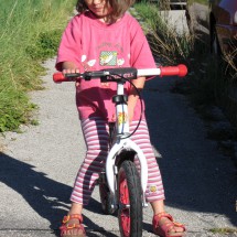 Rosemarie with her bicycle